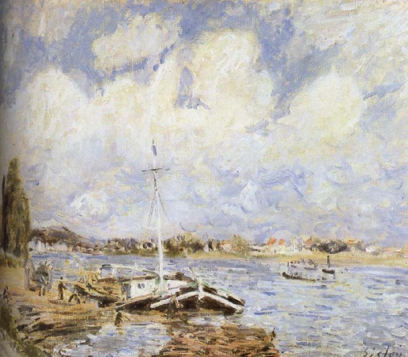 Alfred Sisley The boat on the sea France oil painting art